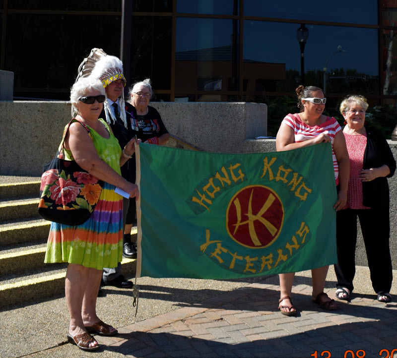 Raising the Hong Kong Commemorative Flag at Lethbridge City Hall