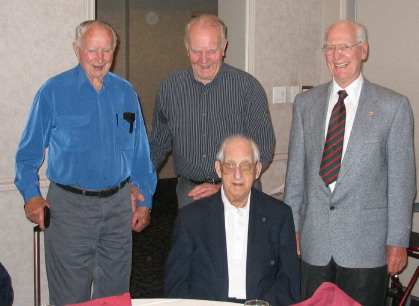 Harry Gyselman (r), Larry Stebbe (c), Gerry Gerrard (l), and Arnold Parker (sitting) (Murray Doull photo)