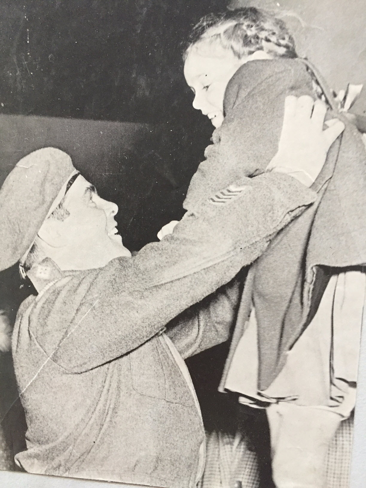 Lt Corrigan greets his daughter, Shelagh