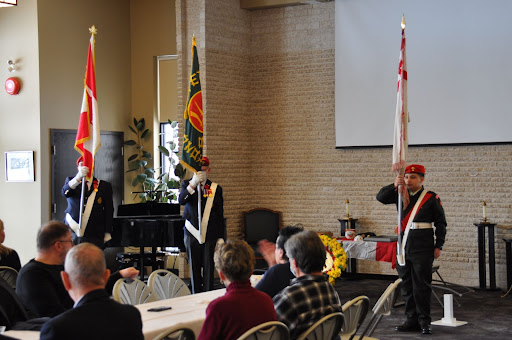 HKVCA Colour Party with a cadet with the Winnipeg Grenadier 
				Cadet Colour