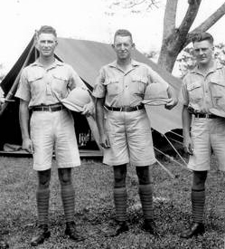 Photo: Left to right: Sgt Marsh, Dickie (from Gunton), McCulley