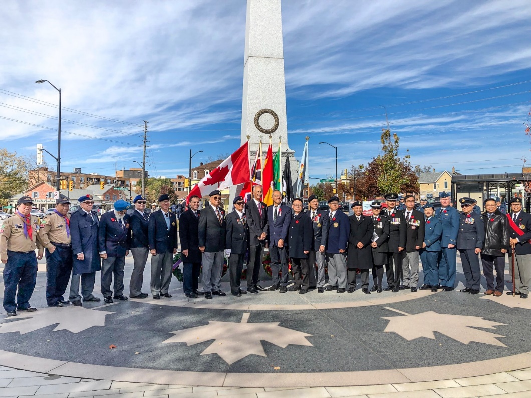 Participants in Commemoration Ceremony at Markham Cenotaph