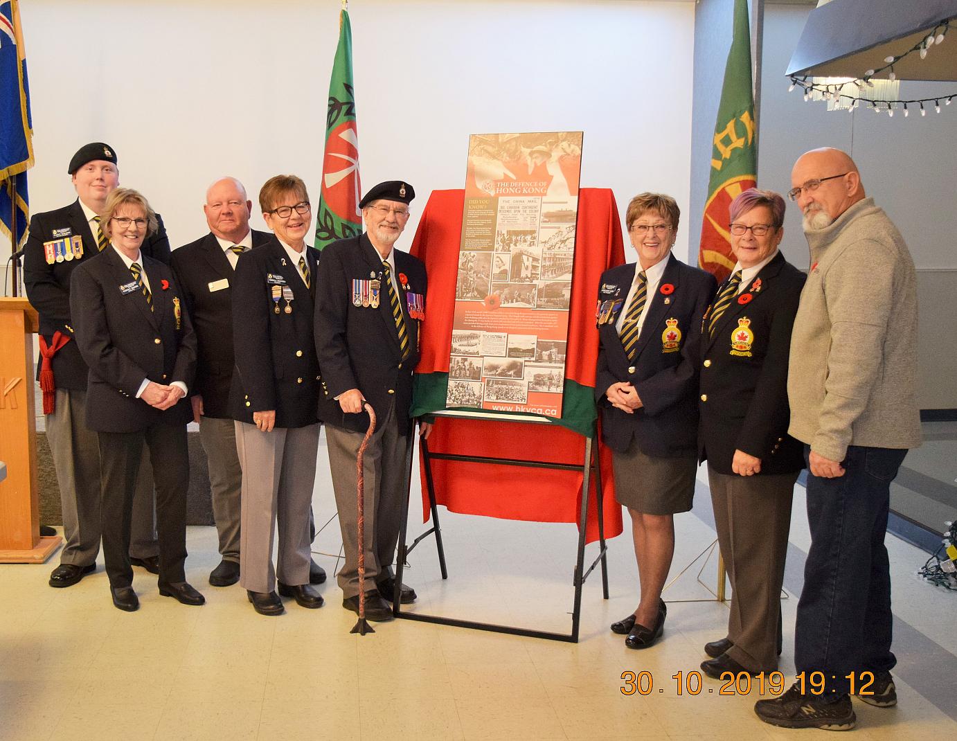 Medicine Hat Royal Canadian Legion #17 Executive with HKVCA Commemorative Plaque