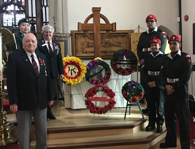 St. Luke's church for Remembrance Sunday with Winnipeg Grenadier 
		cadets